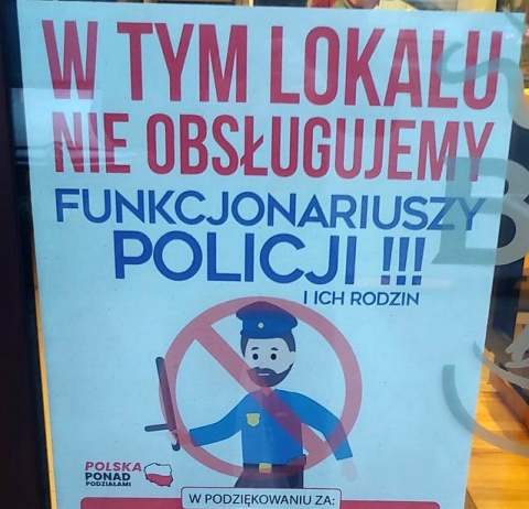 Toruńska restauracja nie zamierza obsługiwać policjantów i ich rodzin