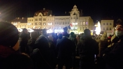 Protest na Starym Rynku w Bydgoszczy, przeciwko tzw. ustawie lex TVN