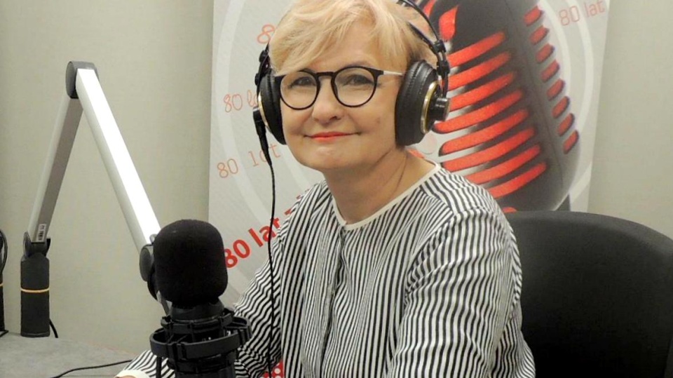 Iwona Michałek w studio Polskiego Radia PiK./fot. archiwum PR PiK