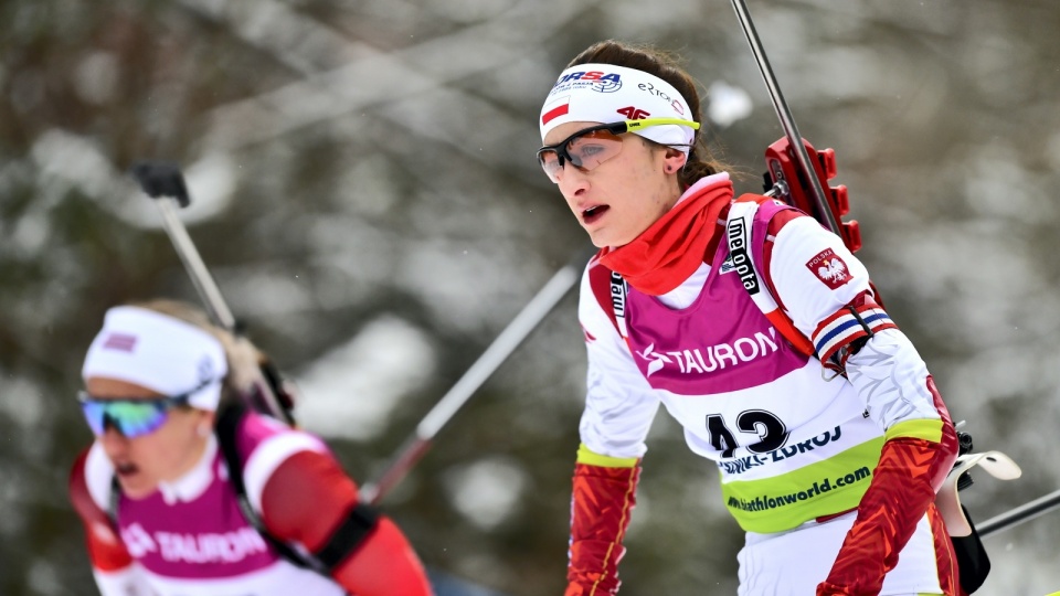 Monika Hojnisz-Staręga w czasie biegu na 15km na Mistrzoswach Europy w biathlonie. Fot. PAP/Maciej Kulczyński