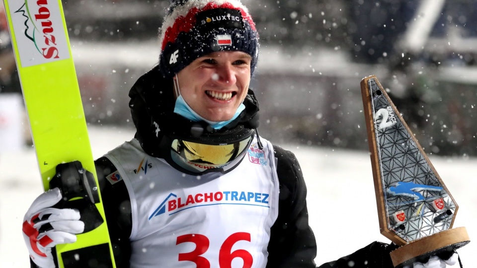 Andrzej Stękała po konkursie indywidualnym zawodów Pucharu Świata w skokach narciarskich sezon fot. PAP/Grzegorz Momot