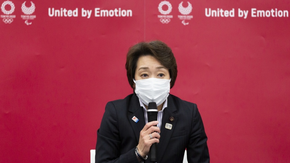 Seiko Hashimoto w czasie pierwszej konferencji w roli szefowej Komitetu Organizacyjnego. Fot. EPA/Yuichi Yamazaki / POOL
