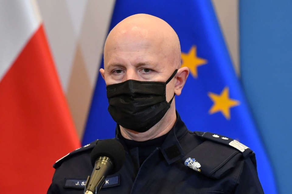 Komendant główny Policji gen. insp. Jarosław Szymczyk podczas konferencji prasowej w Warszawie/fot. Radek Pietruszka