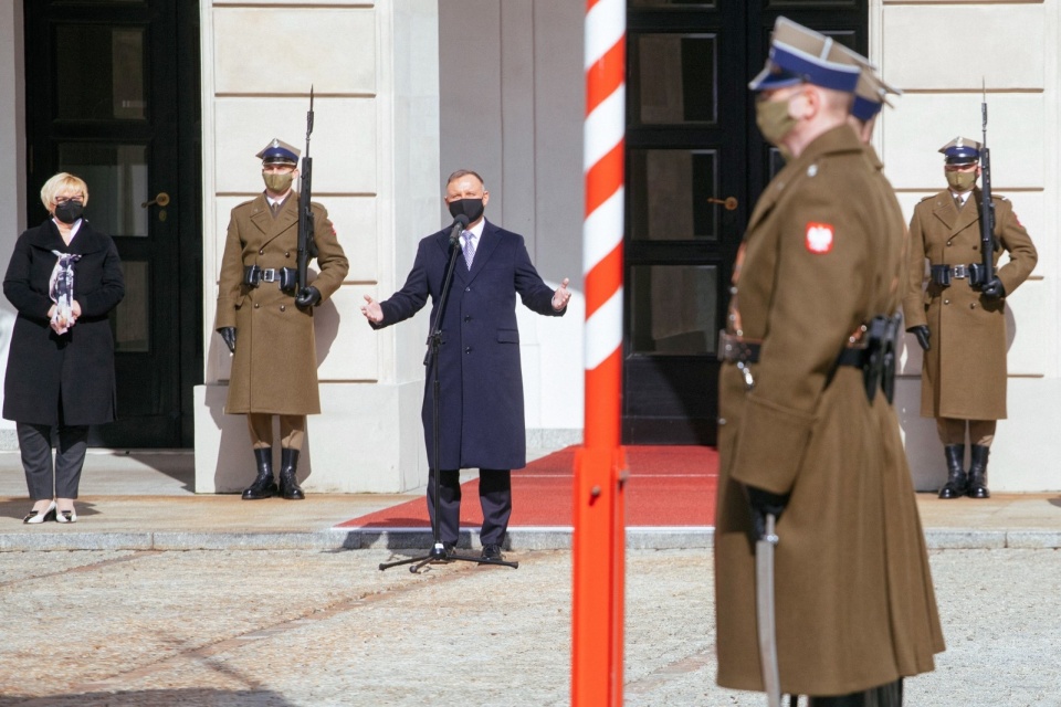 Prezydent RP Andrzej Duda poczas uroczystości z okazji Światowego Dnia Zdrowia/fot. Albert Zawada, PAP