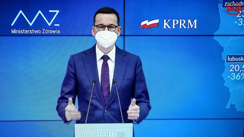 Premier Mateusz Morawiecki podczas konferencji prasowej/fot. Rafał Guz, PAP