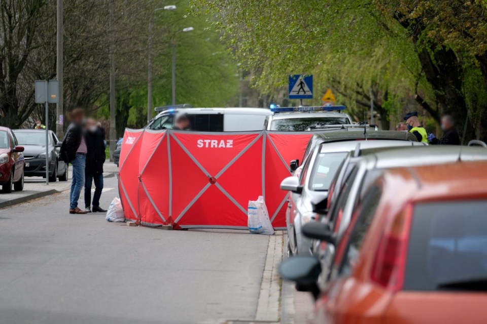 Miejsce śmiertelnego postrzelenia policjanta w Raciborzu/fot. Andrzej Grygiel, PAP