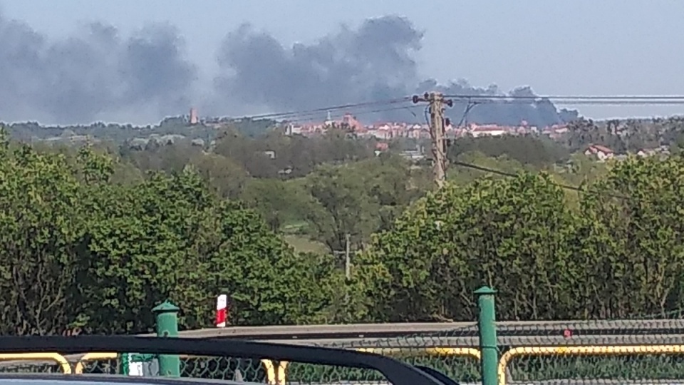 Pożar składowiska makulatury w Grudziądzu/fot. Tomasz, nadesłane