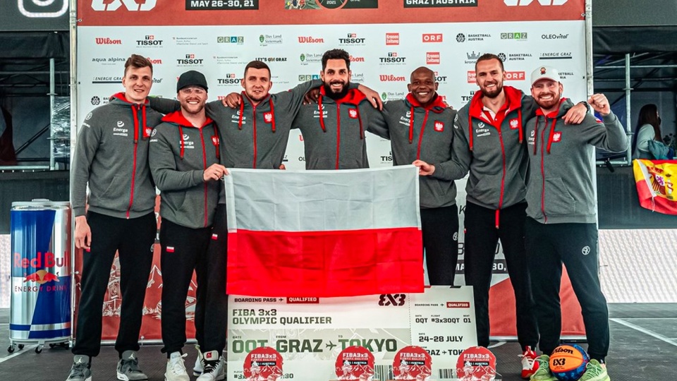 Kadra koszykówki 3x3 w czasie turnieju kwalifikacyjnego na Igrzyska Olimpijskie Tokio 2021. Fot. pzkosz.pl