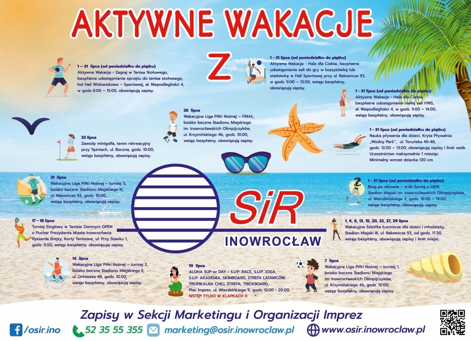 Plakat wakacji z OSiR-em w Inowrocławiu
