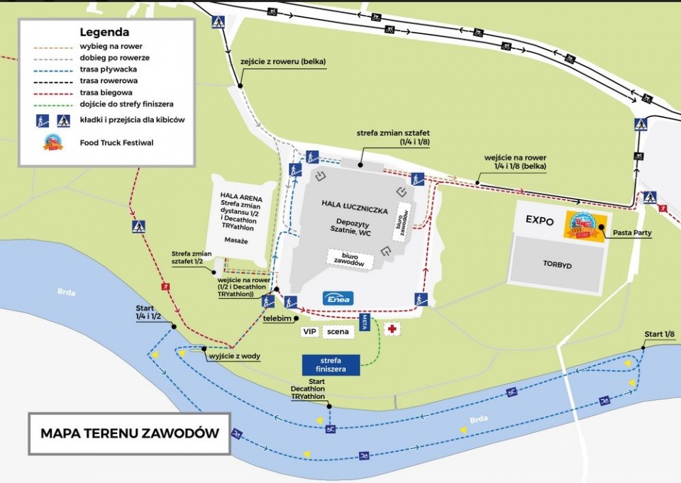 Mapa terenu Enea Bydgoszcz Triathlon/fot. materiały organizatorów