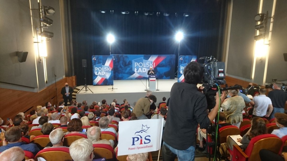 Prezes PiS Jarosław Kaczyński promuje Polski Ład w Rypinie/fot. Michał Zaręba