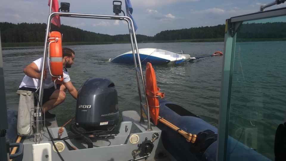 Akcja ratunkowa na Zalewie Koronowski. Fot. Nadesłane