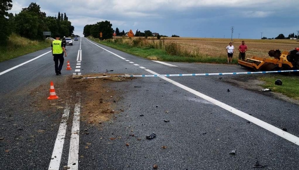 Śmiertelny wypadek w Bochlinie, koło Nowego (powiat świecki)./fot. OSP Nowe/Facebook