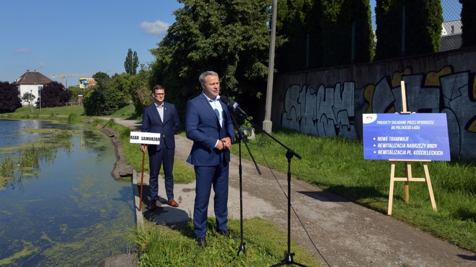 W czwartek w Bydgoszczy odbył się briefing prezydenta miasta Rafała Bruskiego na temat projektów zgłoszonych do finansowania z Polskiego Ładu. Fot. Nadesłane