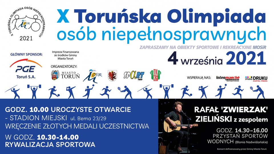 Fragment plakatu X Toruńskiej Olimpiady Osób Niepełnosprawnych. Źródło: mosirtorun.pl/