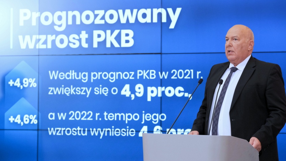Minister finansów, funduszy i polityki regionalnej Tadeusz Kościński podczas konferencji prasowej po posiedzeniu rządu. Fot. PAP/Mateusz Marek
