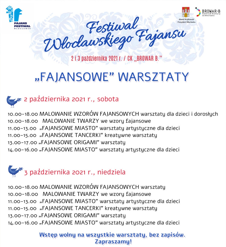 Program „fajansowych” warsztatów. Grafika: www.wloclawek.pl