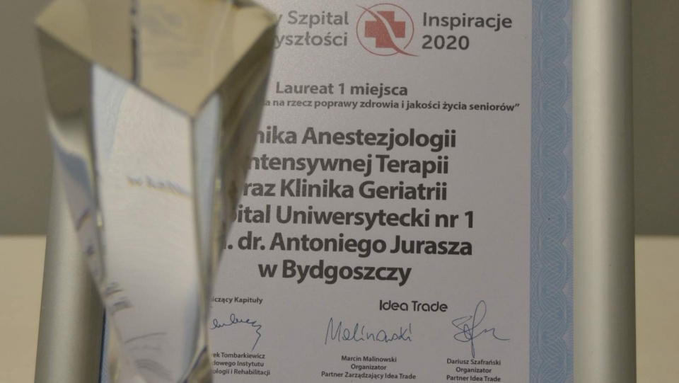 Podczas uroczystej Gali w auli Narodowego Instytutu Geriatrii, Reumatologii i Rehabilitacji Warszawie, wręczono nagrody Bezpieczny Szpital Przyszłości - Inspiracje 2020. Fot. Nadesłana
