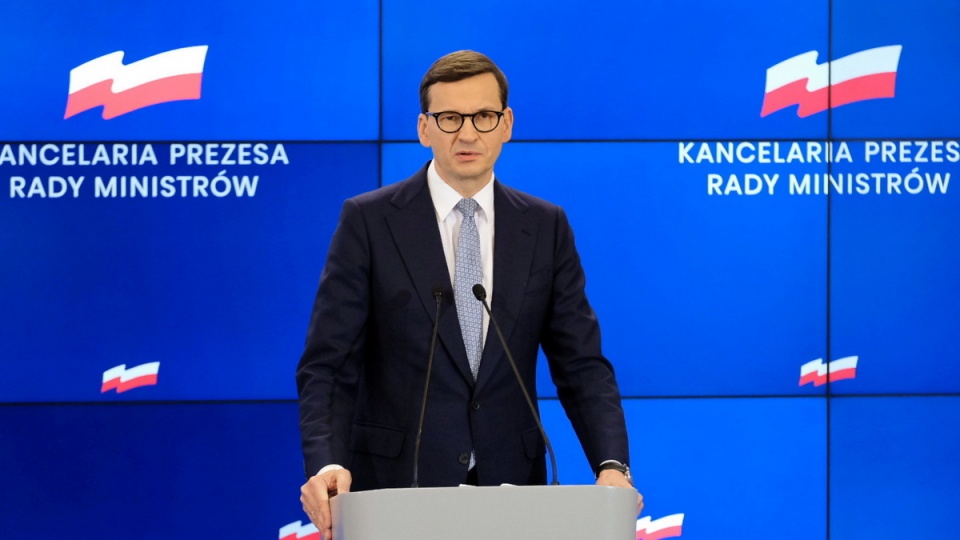 Premier Mateusz Morawiecki podczas konferencji prasowej/fot. Mateusz Marek, PAP