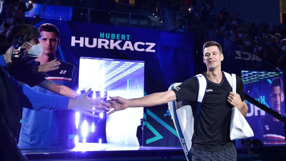 Hubert Hurkacz w czasie turnieju ATP Finals w Turynie. Fot. EPA/Alessandro Di Marco Dostawca: PAP/EPA.