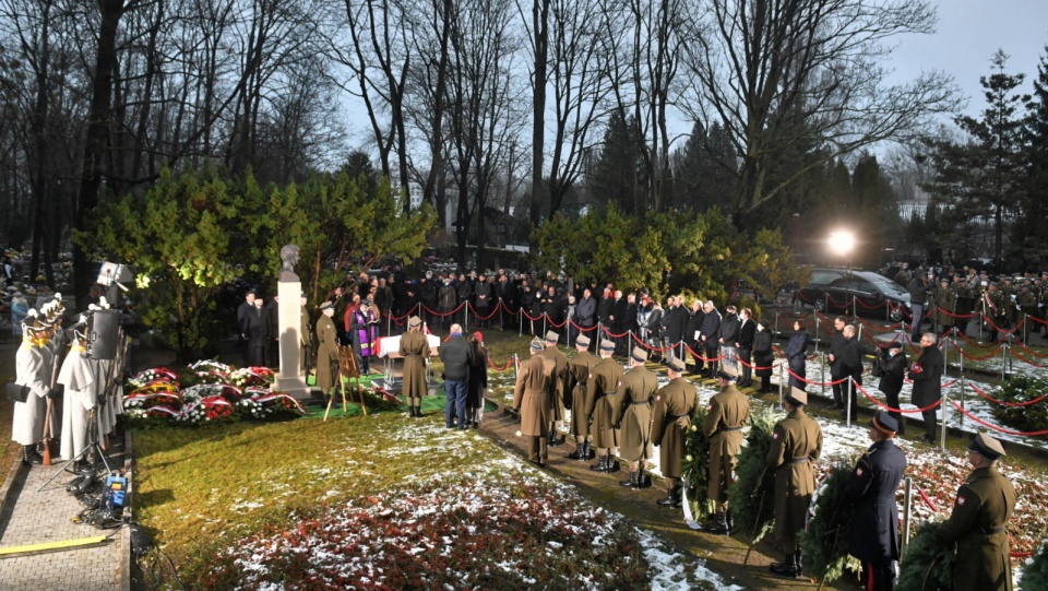 Uroczystości pogrzebowe uczestnika i kronikarza Powstania Listopadowego Maurycego Mochnackiego na Cmentarzu Wojskowym na Powązkach w Warszawie. Fot. PAP/Radek Pietruszka