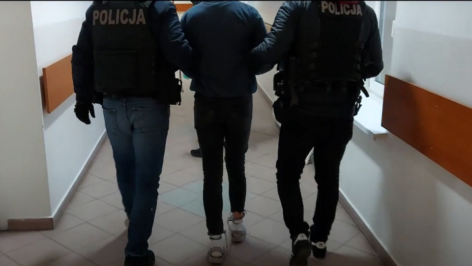 Jeden z zatrzymanych przez policjantów mieszkańców Gdańska. Fot. zrzut ekranu