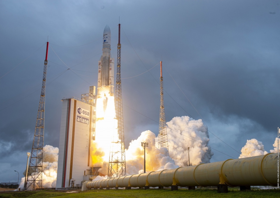 Start rakiety. Fot. EPA/JM GUILLON/ESA /