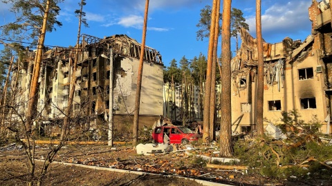 Delegacja odwiedziła m.in. Irpień/fot. Kosma Złotowski