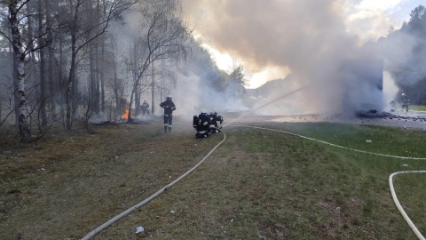 Zdarzenie na dk 10 koło Solca Kujawskiego. Fot. OSP Solec Kujawski