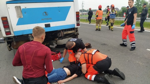 Ćwiczenia służb ratunkowych na węźle Świecie Północ, na drodze ekspresowej S5/fot. Marcin Doliński