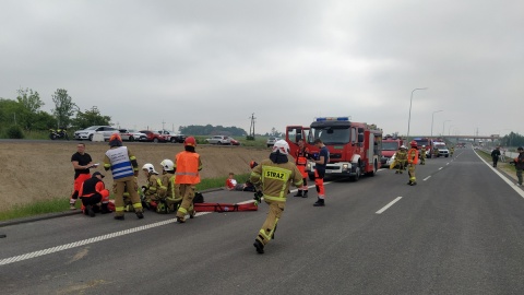 Ćwiczenia służb ratunkowych na węźle Świecie Północ, na drodze ekspresowej S5/fot. Marcin Doliński