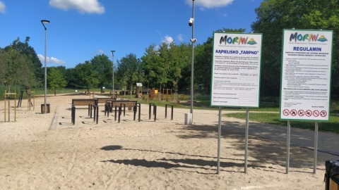 Rozpoczyna się pierwszy sezon działania zrewitalizowanej plaży nad jeziorem Tarpno w Grudziądzu. Fot. Marcin Doliński