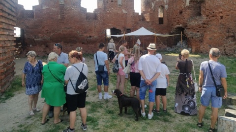 Pokazy walk rycerskich, wybijanie monet, nauka strzelania z łuku czy zwiedzanie z przewodnikiem - to jedne z atrakcji trwającego na zamku krzyżackim w Radzyniu Chełmińskim pikniku historycznego. /fot. Marcin Doliński