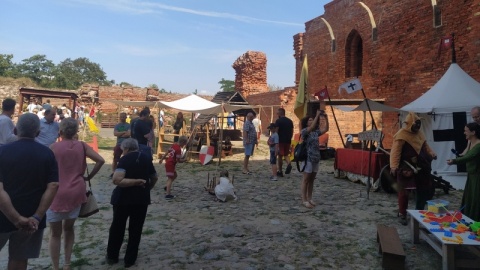 Pokazy walk rycerskich, wybijanie monet, nauka strzelania z łuku czy zwiedzanie z przewodnikiem - to jedne z atrakcji trwającego na zamku krzyżackim w Radzyniu Chełmińskim pikniku historycznego. /fot. Marcin Doliński