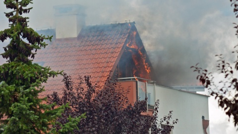 Pożar dachu w Osielsku/fot. Bydgoszcz 998