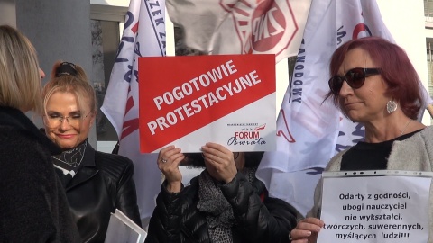 W Dniu Nauczyciela protestowali. (jw)