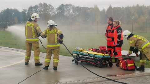 W ćwiczeniach uczestniczyły pogotowie ratunkowe, straż pożarna, policja/fot. KWP w Bydgoszczy