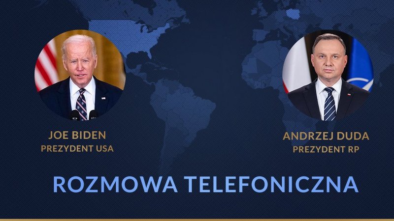 Prezydenci Polski i Stanów Zjednoczonych Andrzej Duda i Joe Biden odbyli w środę rozmowę telefoniczną poświęconą zbliżającym się szczytom Dziewiątki Bukaresztańskiej i NATO oraz sytuacji na Ukrainie./fot. Kancelaria Prezydenta