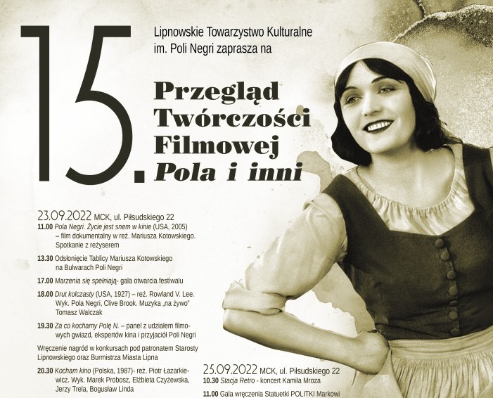 15. Przegląd Twórczości Filmowej „Pola i inni" rozpoczyna się w piątek, 23 września w Lipnie./fot. materiały organizatorów