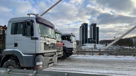 Próby obciążeniowe Mostu Uniwersyteckiego w Bydgoszczy./fot. ZDMiKP Bydgoszcz