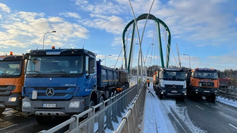 Próby obciążeniowe Mostu Uniwersyteckiego w Bydgoszczy./fot. ZDMiKP Bydgoszcz