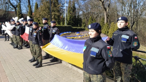 Około tysiąca osób wzięło udział w pokojowej demonstracji przeciwko wojnie na Ukrainie w Chełmnie./fot. Marcin Doliński