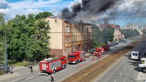 Pożar kamienicy przy ul. Jagiellońskiej w Bydgoszczy
