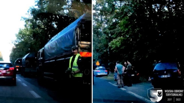 Żołnierze WOT byli pierwsi na miejscu wypadku. Udzielili pomocy, udrożnili drogę