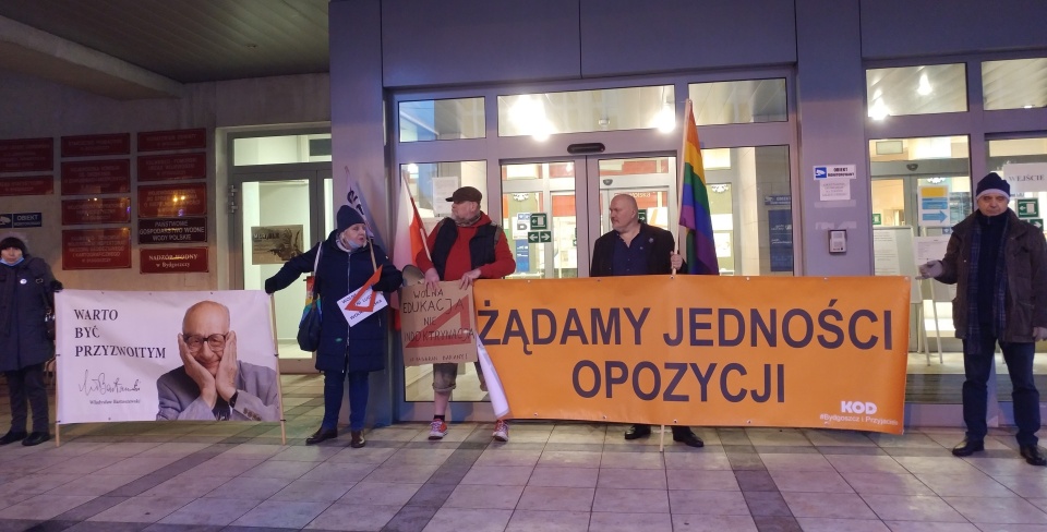 „Nie" dla „lex Czarnek". W Bydgoszczy odbył się protest w obronie edukacji./fot. Tatiana Adonis