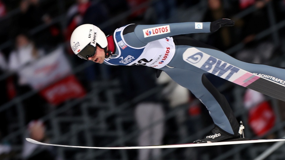 Piotr Żyła podczas zawodów Pucharu Świata w skokach narciarskich w Zakopanem. Fot. PAP/Grzegorz Momot