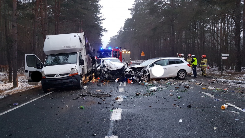 Poniedziałkowy wypadek ma drodze krajowej nr 10. Fot. Bydgoszcz 998