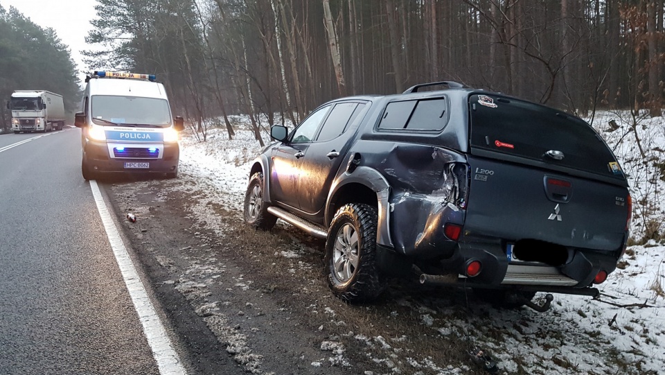 Poniedziałkowy wypadek ma drodze krajowej nr 10. Fot. Bydgoszcz 998