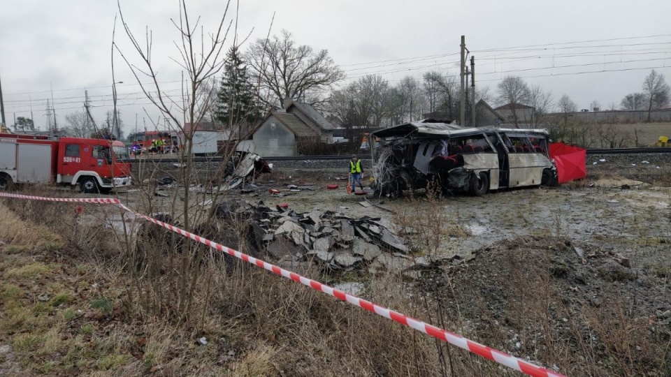 Wypadek na przejeździe kolejowym w Warlubiu/fot. Marcin Doliński