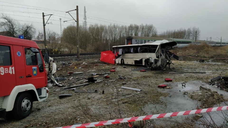 Wypadek na przejeździe kolejowym w Warlubiu/fot. Marcin Doliński